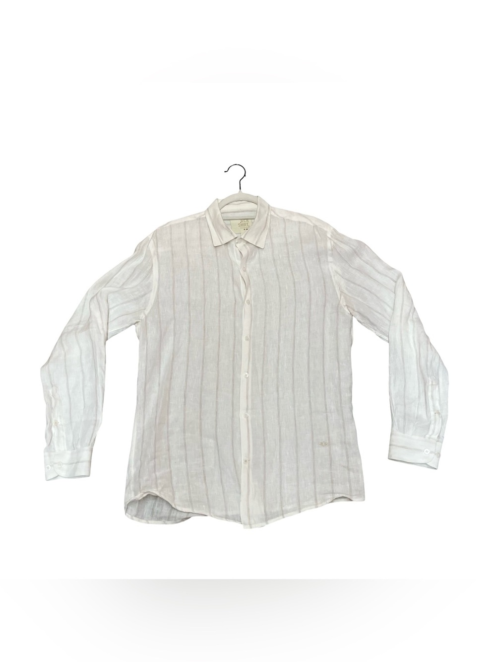 Linen Shirt Mens Large Richards RJ Brasil Long Sleeve Button Up